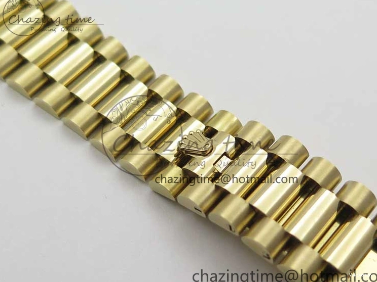 Black 40mm YG 228239 904 Version YG Bracelet Dial Markers BP A2836 Stick New Day-Date Dial on President 0420